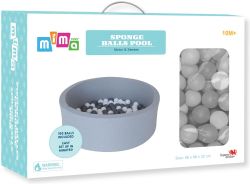 MIMA – PISCINE À BALLES POP-UP AVEC 100 BALLES NOIRES ET BLANCHES
